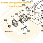 Kubota 19202-35660 Genuine Drive Gear for Oil pump