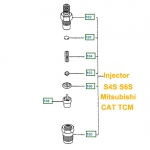 Mitsubishi S4S S6S Engne Fuel injector