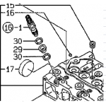 Yanmar 3TNE74 Engine Fuel Injector Protector and Gasket